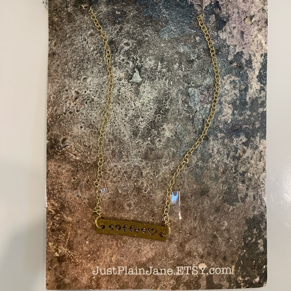 Just Plain Jane hammered necklace “coffee”